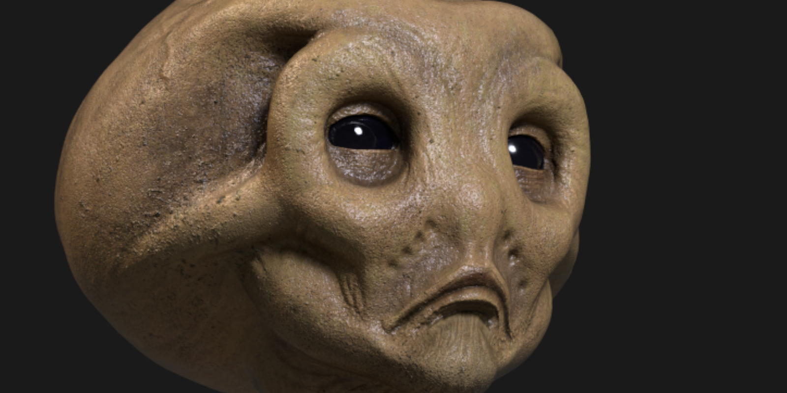 Speed-sculpted 3D bust of an original alien creature design