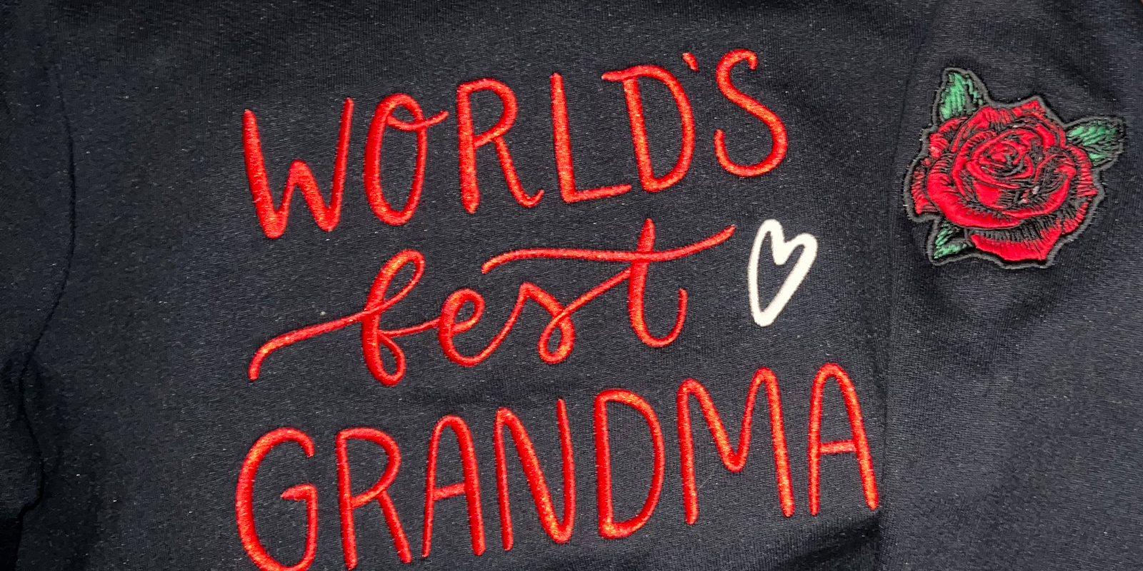 Digitized embroidery design on sweaters, hoodies, and sweatshirts made as Mother's Day gifts